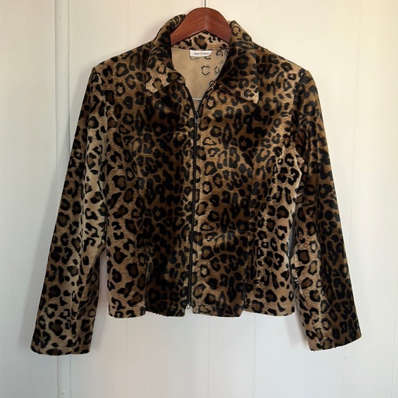 Y2K vintage leopard print zip up jacket - Picture 1 of 3